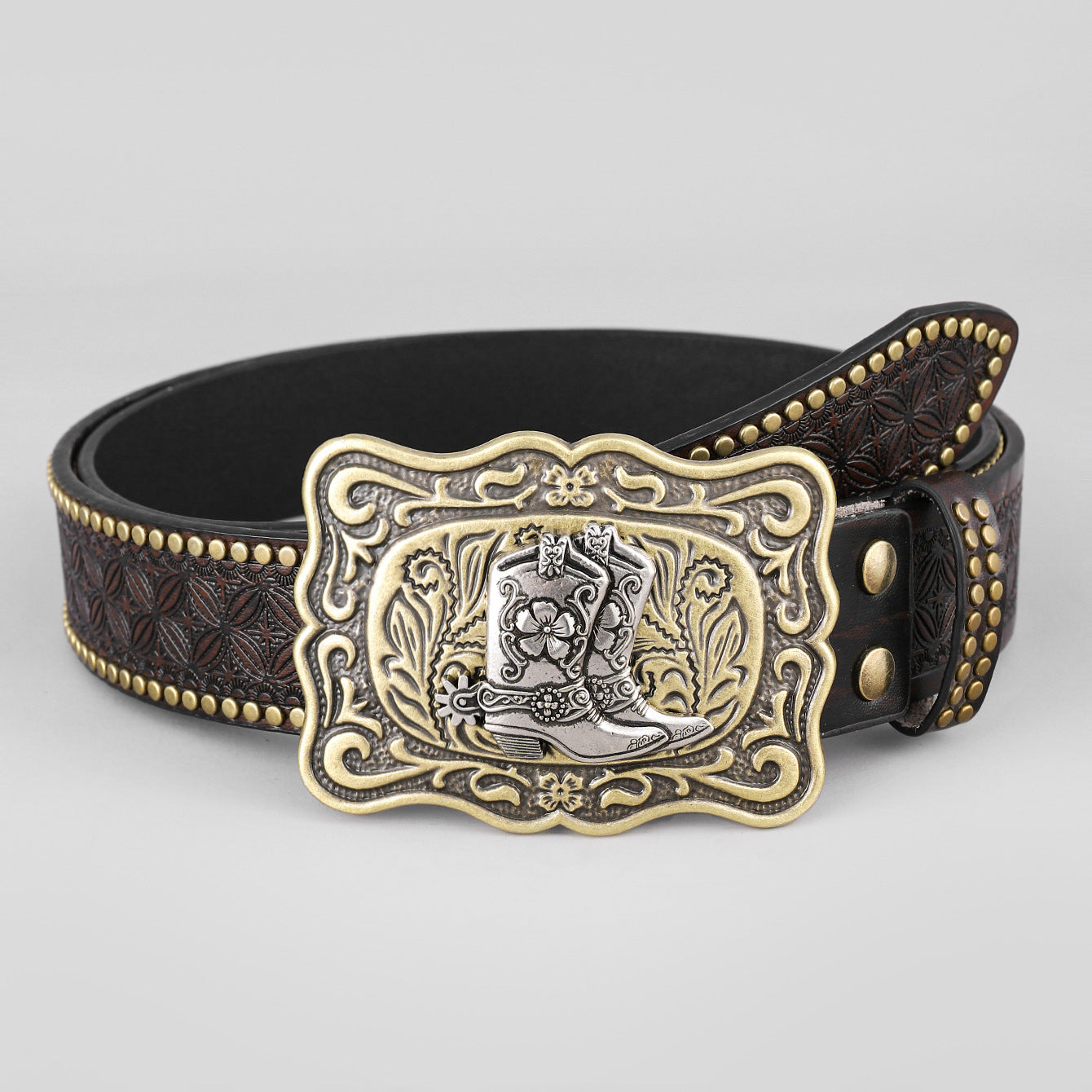 🔥Cinturón con adorno de cabeza de toro en relieve retro de moda para hombres