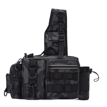 Riñonera táctica multifuncional para hombre: múltiples bolsillos, gran capacidad, ligera, cómoda, impermeable, ideal para viajes, acampada y pesca.