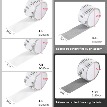 （0.5*2m）🛠️【5 piezas】✨ Cinta Reparadora para Mosquitera Invisible y Resistente al Agua