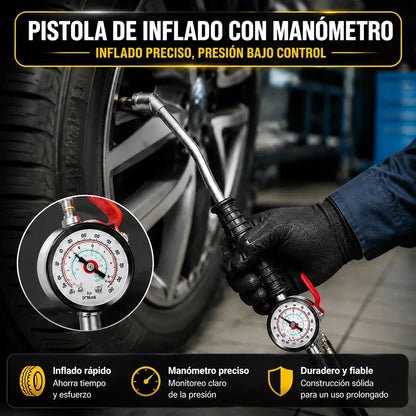 🚗Latiguillo de Inflado Doble para Neumáticos – Conector Universal Antifugas para Coche, Moto y Bicicleta🔧