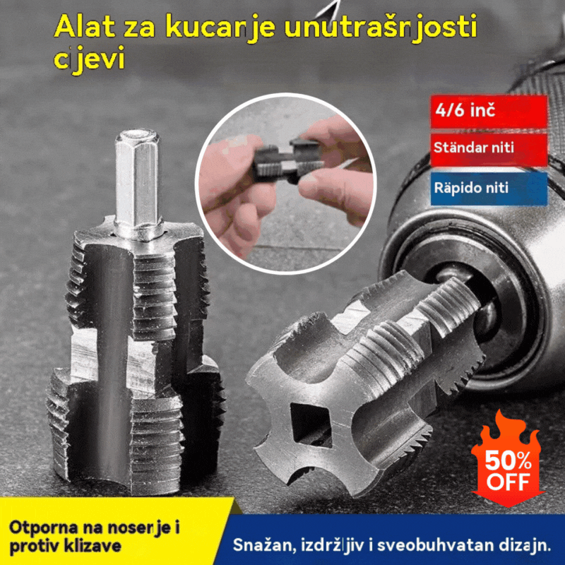 【Juego de herramientas para abrir roscas internas + orificios de roscas externas】 Accesorio de Roscado para Tuberías de Agua