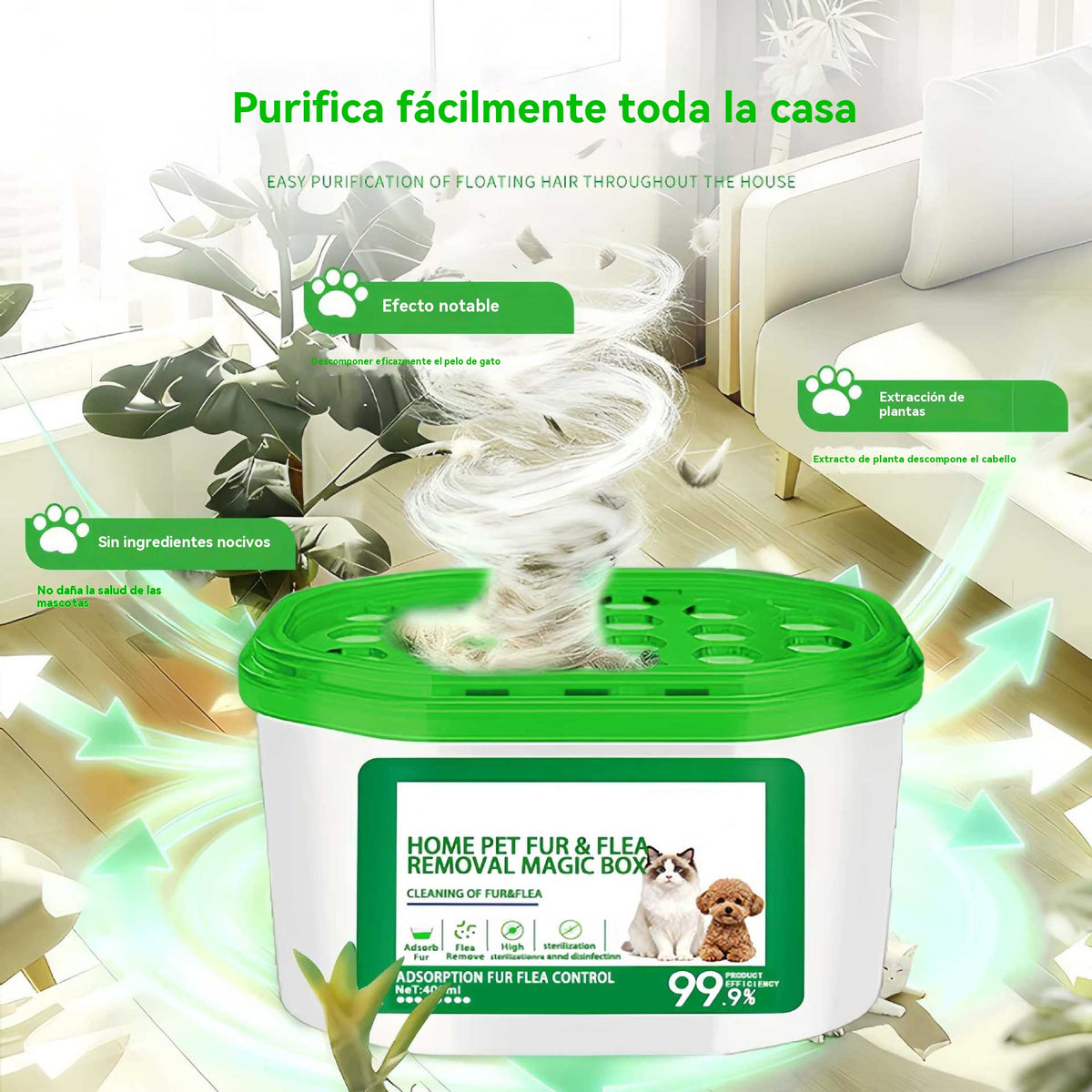 【Compra 1 llévate 1 gratis】2 unidades por 25 €🔥 OFERTA 2026 - Caja mágica para eliminar el pelo y el olor de mascotas en el hogar
