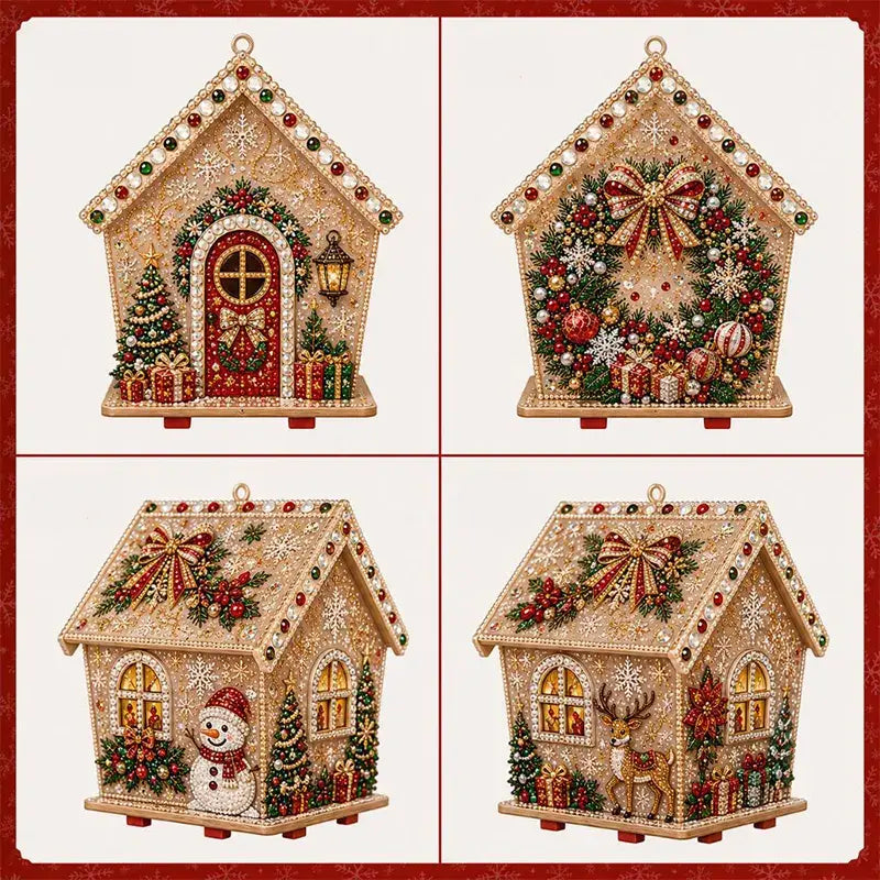 🎄🏠 Kit de Casa Navideña de Madera 3D | Adorno DIY para Montar y Decorar en Familia