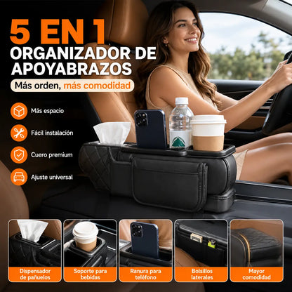🚗👜Caja de almacenamiento multifuncional para coche 3 en 1 de piel.