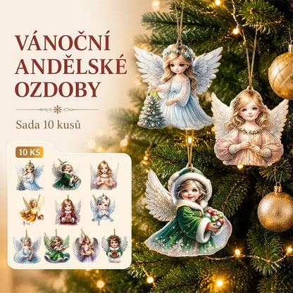 🎁【20 ks】Roztomilé vánoční andělské ozdoby – lze zavěsit na vánoční stromeček nebo do auta, novinka roku 2026