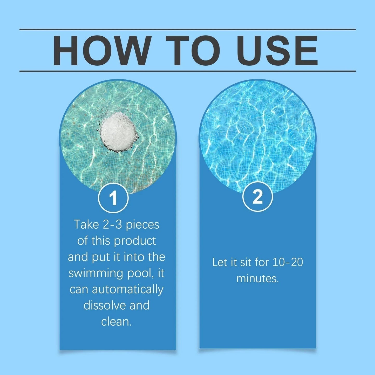 🏊‍♂️ Pastillas limpiadoras para piscinas para un agua cristalina: ¡Echa unas gotas, disuelve y sumérgete! 🌊✨