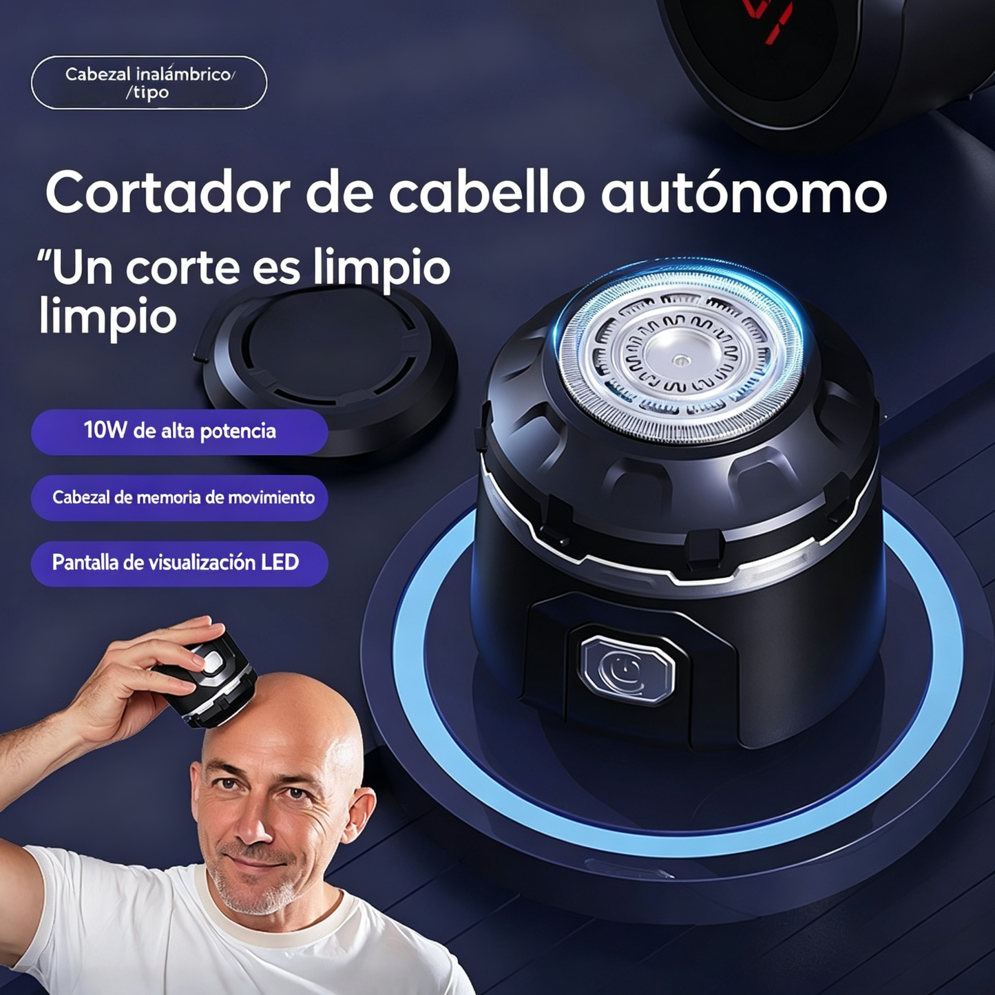 🥳💈 ¡50% de descuento! Afeitadora eléctrica para hombre: cuchillas de acero inoxidable, diseño ergonómico para el afeitado. ¡Corta tu vello fácilmente en casa! ⚡✨