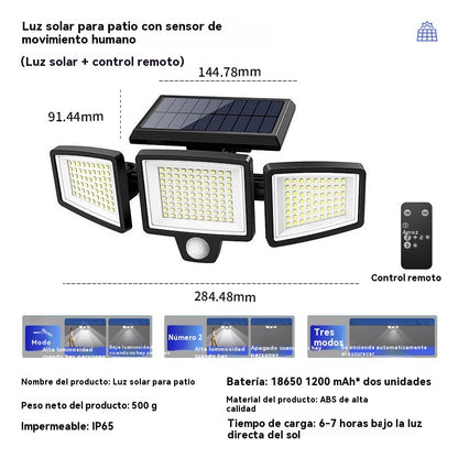 Lámpara solar de exterior con mando a distancia
