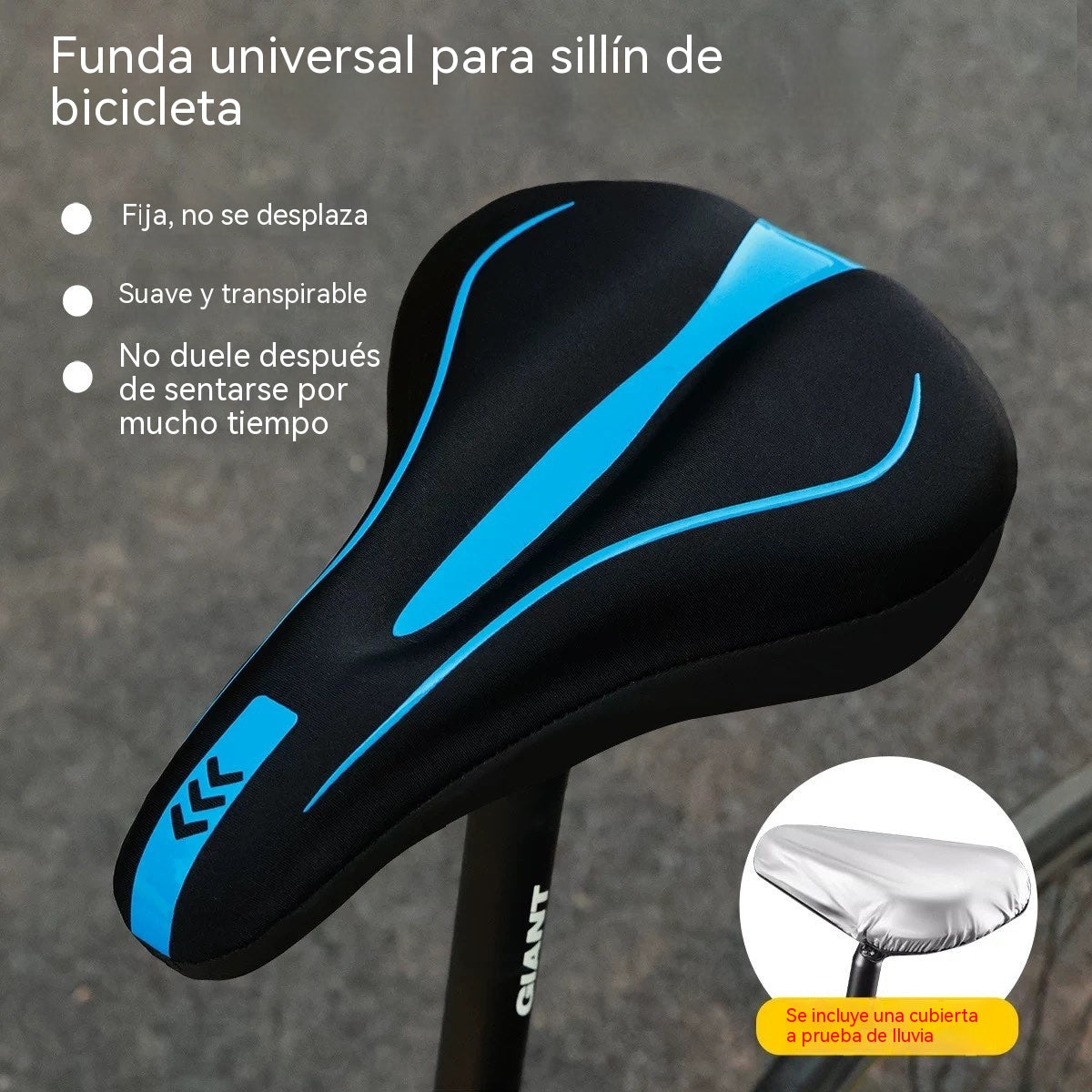 🚴‍♂️🕊️Funda de silicona para sillín: capa exterior transpirable, resistente a la intemperie. Instalación rápida, ajuste universal. Te mantiene fresco y seco. Imprescindible para quienes se desplazan a diario.