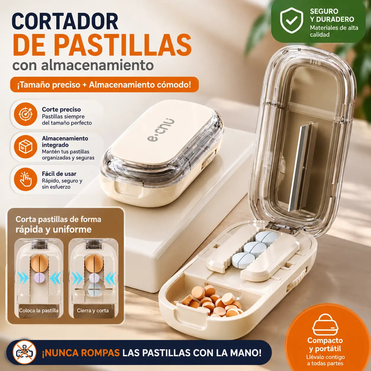 💊🧰 Pastillero multifuncional portátil, hermético y a prueba de humedad