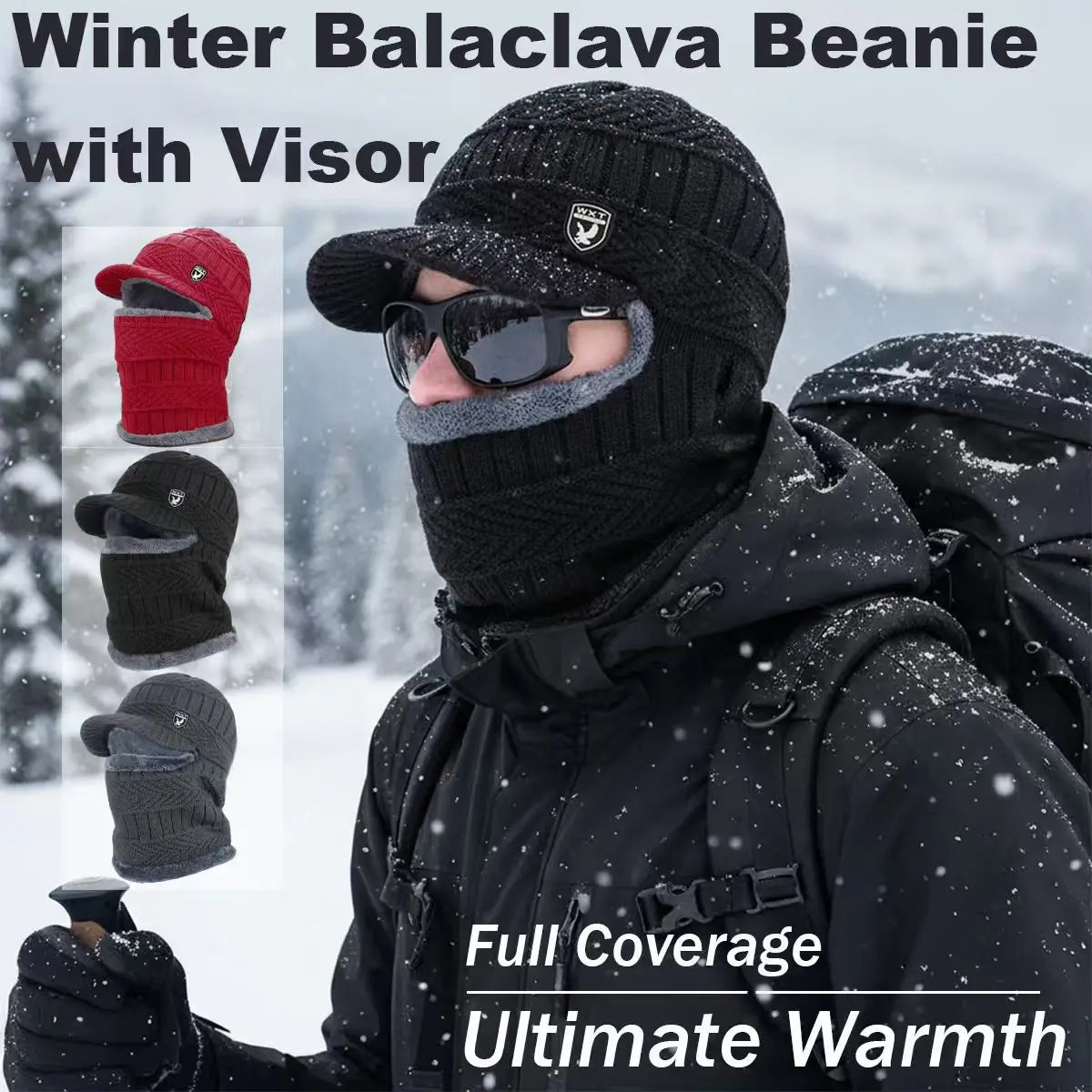 【30%OFF】🔥Gorro de lana grueso de una sola pieza, resistente al viento, para exteriores.