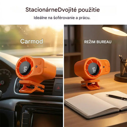 🌀 Hands-free ventilátor s LED displejom, integrovaným klipom a 199 nastaviteľnými rýchlosťami