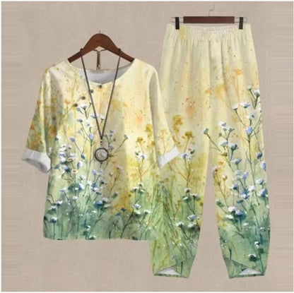 50%OFF🔥Traje de dos piezas 2026 con nuevos tops y pantalones estampados
