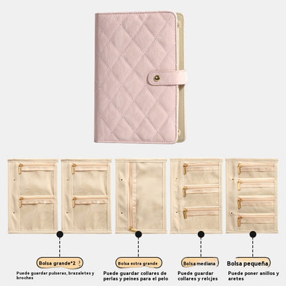 🔥 50% de descuento 🔥 Elegante bolsa portátil para guardar joyas con estampado a cuadros