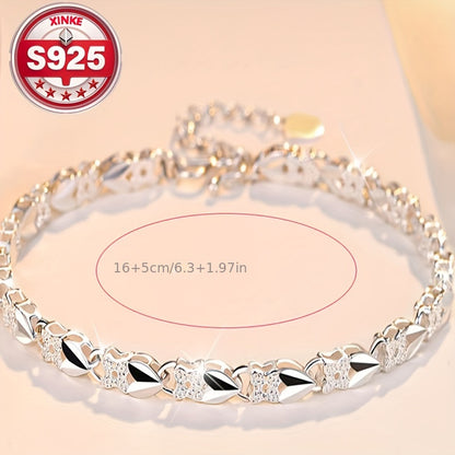 😀👉【Compre 1 y obtenga 1 gratis】💖🍀Love New Fashion Pulsera de plata 925 con un trébol de cuatro hojas para mujer