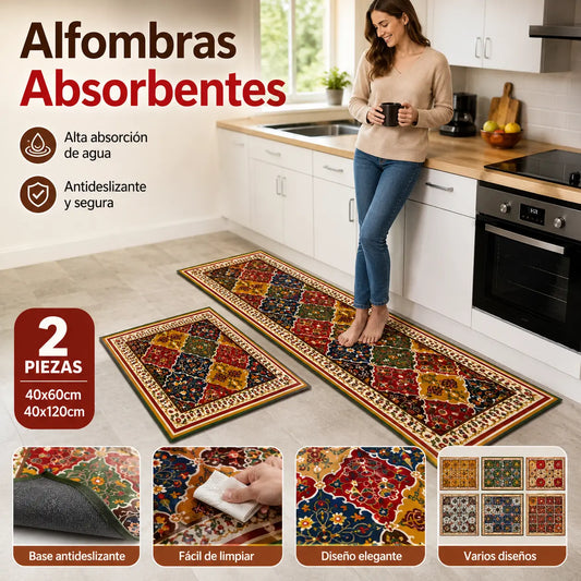 【40*60+40*120cm】💧Alfombrilla súper absorbente｜40×60+40×120cm, antideslizante y de secado rápido para el hogar