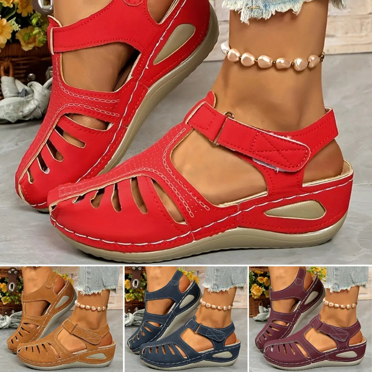 【34-44】Sandalias de cuña casuales para mujer, transpirables y cómodas