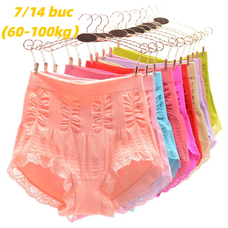 💝🔥【7 piezas/14 piezas】(60-100 kg) Braguitas antibacterianas de cintura alta y control de abdomen de talla grande