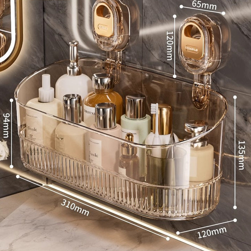 🍽️🧺🔥50%OFF🔥Estante de almacenamiento con ventosa sin perforaciones, escurridor de pared para cocina y baño