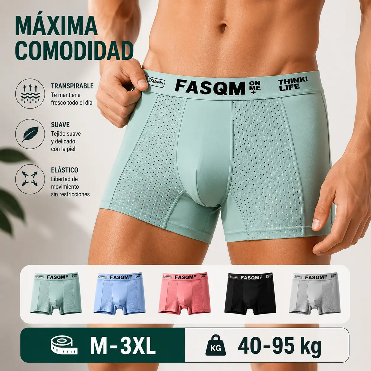 💥👍【Compre 3 y obtenga 3 gratis】【L-4XL】Calzoncillos bóxer de malla transpirable de seda helada para hombre