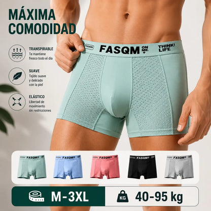 💥👍【Compre 3 y obtenga 3 gratis】【L-4XL】Calzoncillos bóxer de malla transpirable de seda helada para hombre