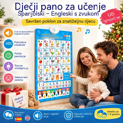 🔊 Edukativni zidni poster koji govori | Glasovi slova (26/27 slova) | Luksuzni poklon-set za djecu 🎁