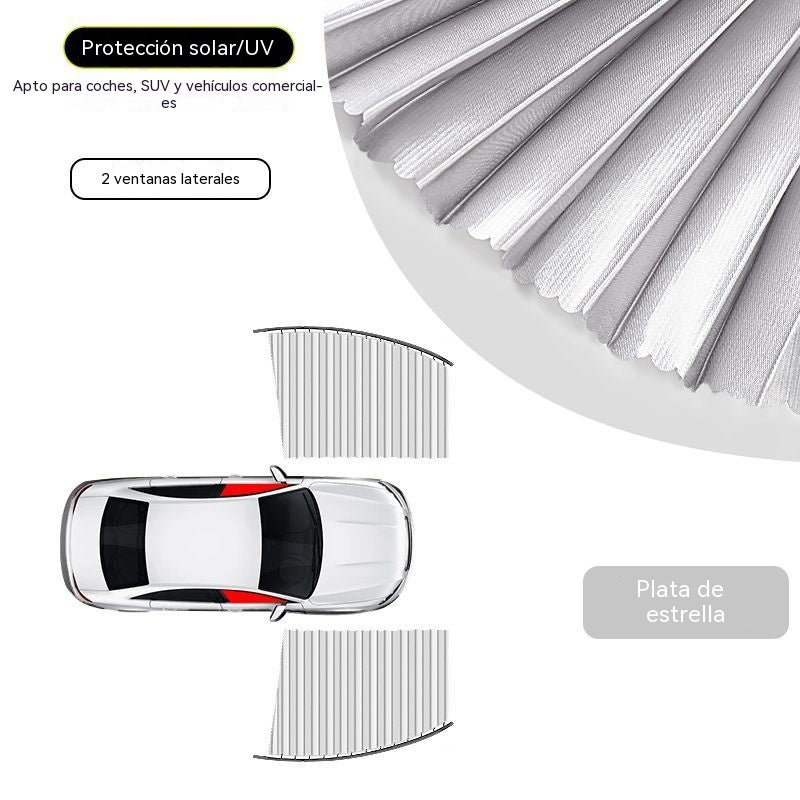 🔥【Juego de 4 piezas】 Cortina parasol con riel deslizante para ventana de coche y aislamiento térmico