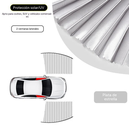 🔥【Juego de 4 piezas】 Cortina parasol con riel deslizante para ventana de coche y aislamiento térmico