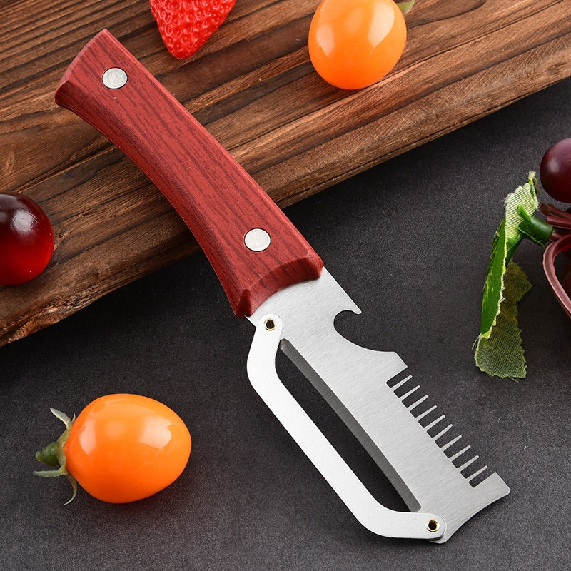 ✅2 artículos 🧅🔪 Pelador de cocina multifuncional 3 en 1: ¡Pela, corta y abre botellas! 🔥
