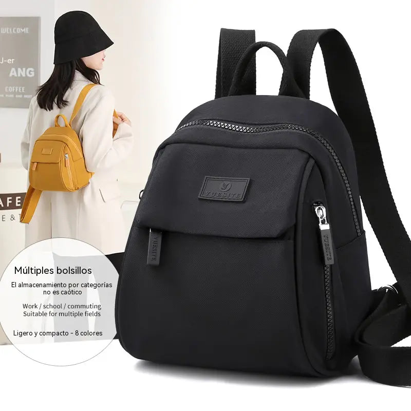 Nueva mochila elegante e informal de gran capacidad y color liso para mujer.