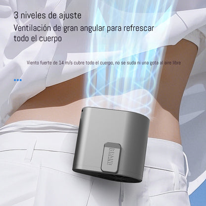 💨🌀 Nuevo mini ventilador portátil recargable por USB para exteriores, que se lleva en la cintura.