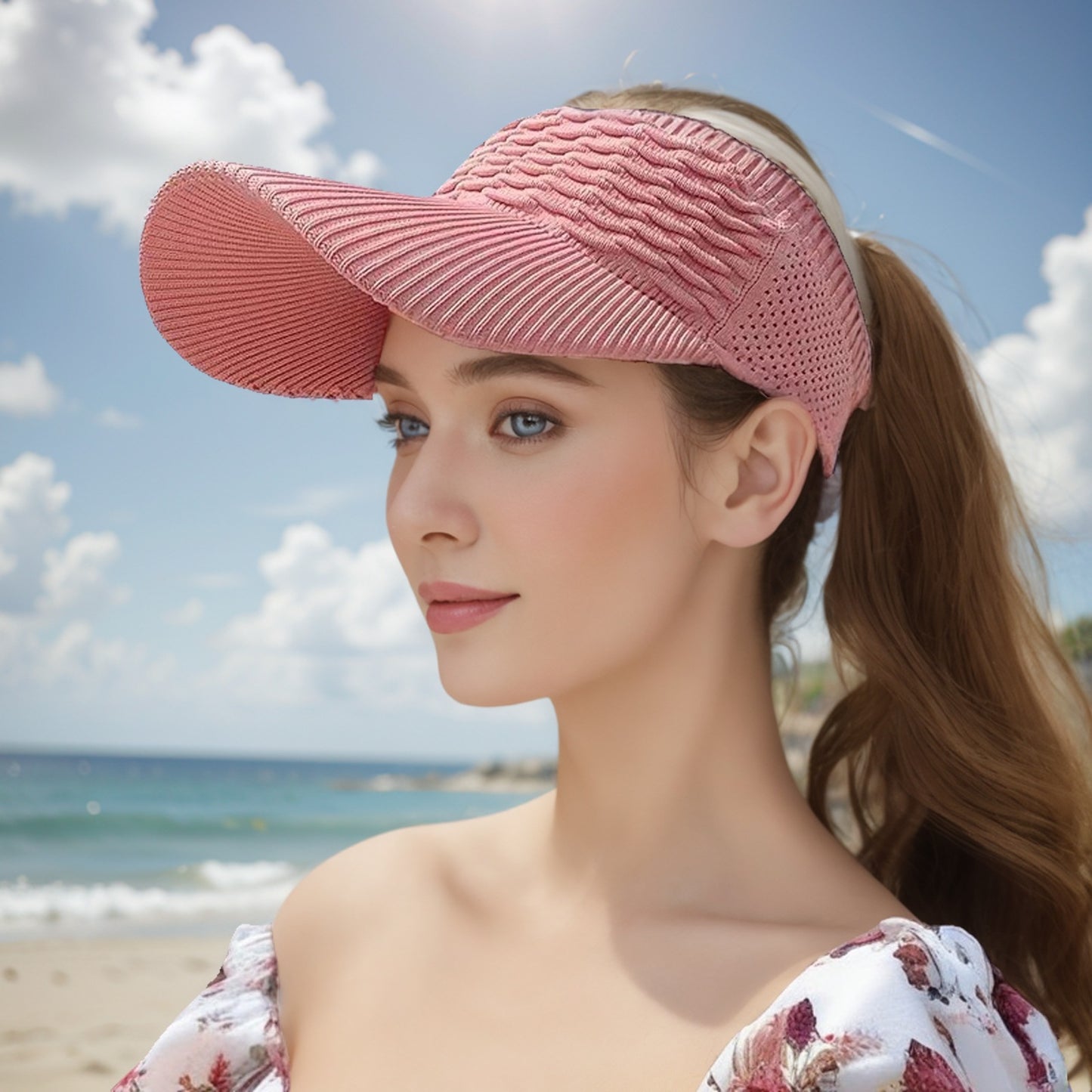 🔥【2 piezas】Sombrero de sol para mujer con coleta alta🧢 Transpirable, diseño abierto, protección UV400☀️ Perfecto para correr, hacer senderismo, ir a la playa y para el día a día💁‍♀️✨