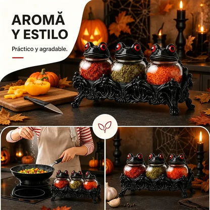 🐸✨ ¡Dale un toque único a tu cocina! | Tarro Decorativo de Rana para Especias, Dulces y Más