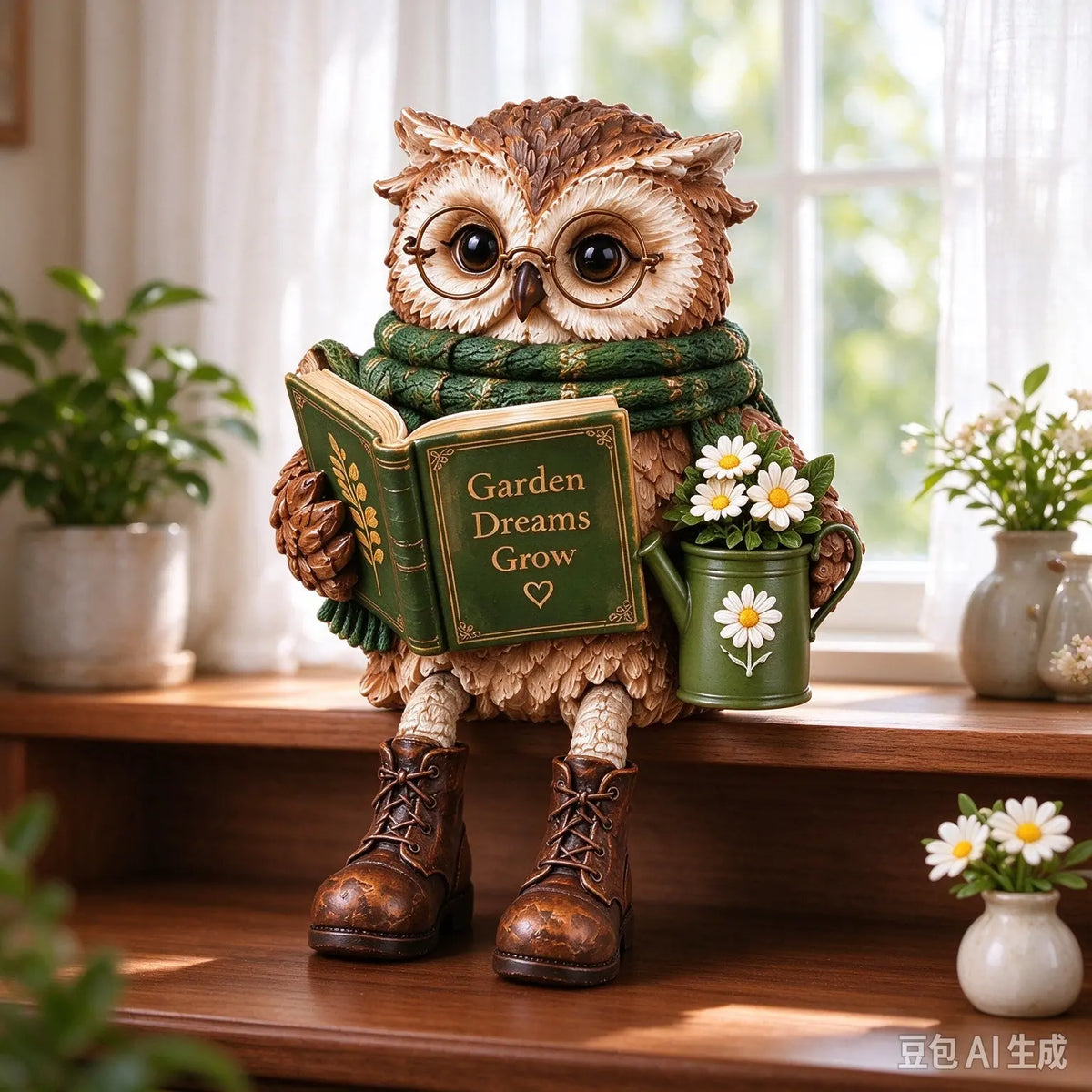 Búho decorativo – amante de los libros (para estantería)