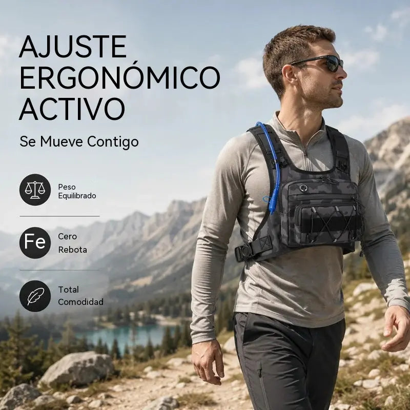🥳🚴💨 ¡50% DE DESCUENTO! Chaleco de ciclismo con sistema de hidratación integrado: resistente, impermeable, con múltiples bolsillos y correas tácticas. Lleva agua y artículos esenciales con las manos libres: ¡perfecto para rutas largas! 🎒✨