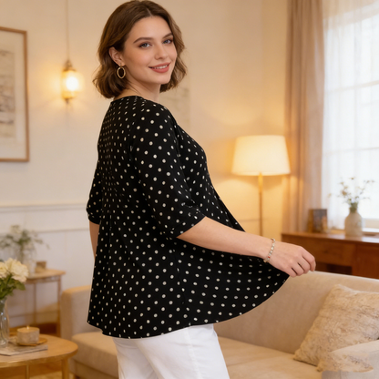 ✨【50%OFF】💞【L-5XL】Nueva camisa de lunares con estampado de otoño 2026