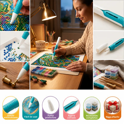 ⏰ Último día: 50 % de descuento – 💎 Set de bolígrafo dispensador automático y bandeja para Diamond Painting
