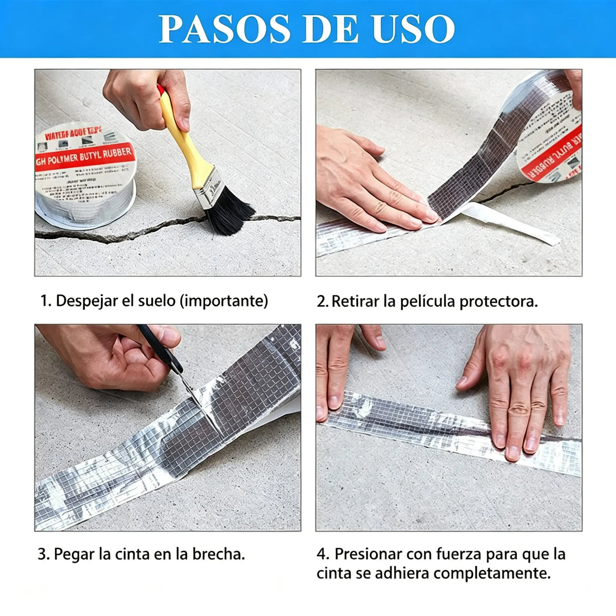 ✨【0,5 mm de espesor, 5 cm x 10 m】Solo 26 euros🛡️ 💧Reparación de bajantes de techo con cinta de sellado impermeable de papel de aluminio.