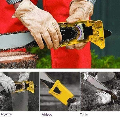 Afilador compacto para motosierras: mantenimiento rápido y preciso para todo tipo de motosierras.