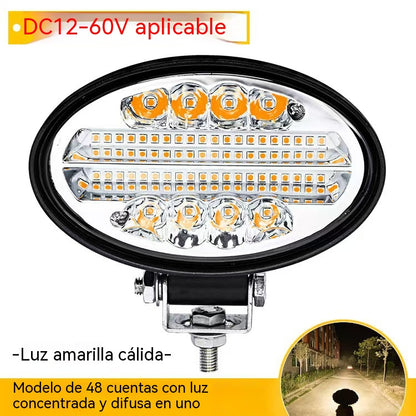 💡🚨【Oferta especial de último día】Faros LED ovalados integrados con difusor y convergente de 48 perlas, adecuados para coches modificados y faros auxiliares para vehículos todoterreno.