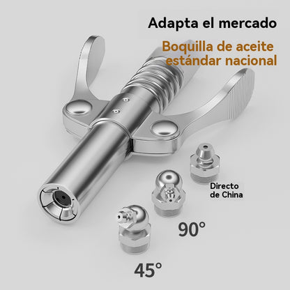 【Compra 1 y llévate 1 gratis】2 artículos por 27 euros🔧Inyector de grasa de alta presión con abrazadera autoblocante y boquilla de engrase de doble asa + manguera flexible de 30 cm