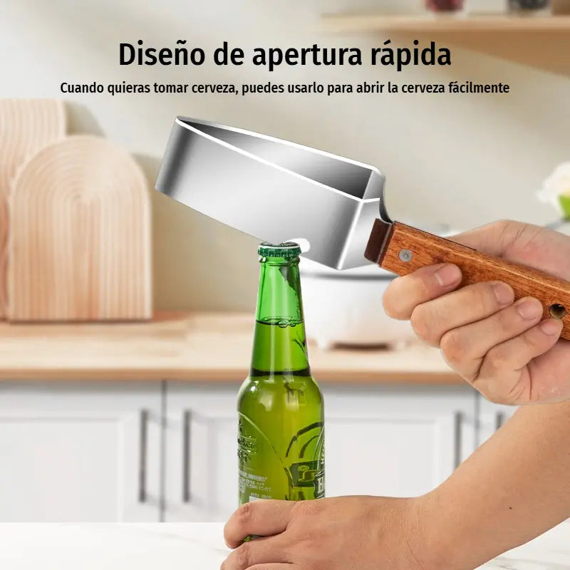 【2 piezas 26 euros】Cortador de sandía multifuncional de acero inoxidable — diseño triangular con función para abrir tapas de botellas