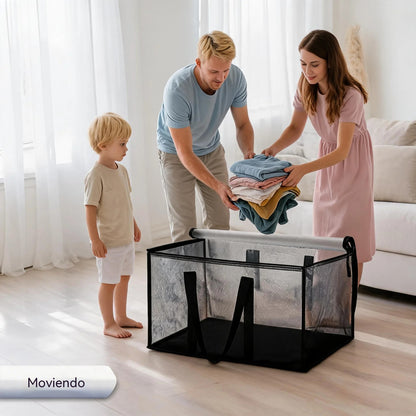 🎁 Caja de almacenamiento de tela transparente | Organizador de armario plegable – ¡Perfecto para ropa, juguetes, mantas y más! 🧸👕📦