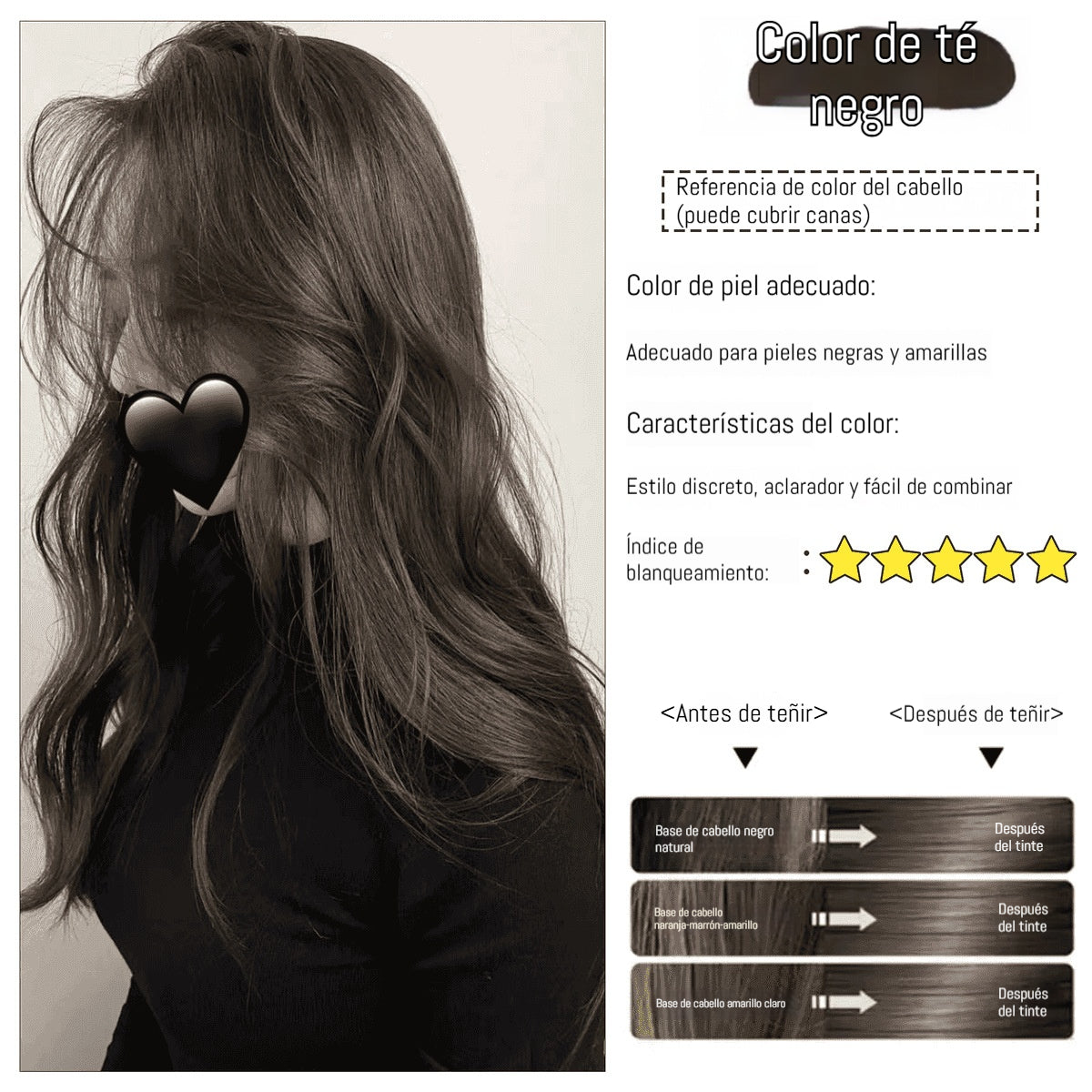 ✨ ¡50% DE DESCUENTO POR TIEMPO LIMITADO! 🌿 Tinte capilar Herbal Comb – Fácil cobertura de canas, fórmula nutritiva ✨