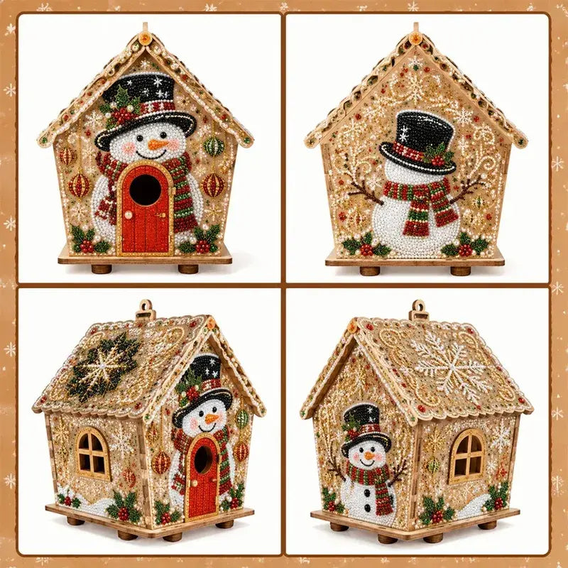 🎄🏠 Kit de Casa Navideña de Madera 3D | Adorno DIY para Montar y Decorar en Familia