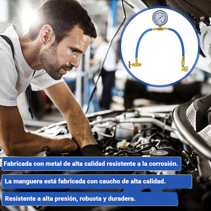 🔧❄️ Manguera de recarga de refrigerante AC R134a con manómetro – Antifugas, fácil de leer y compatible con coches, camiones o aire acondicionado doméstico – Recarga DIY segura 🚗