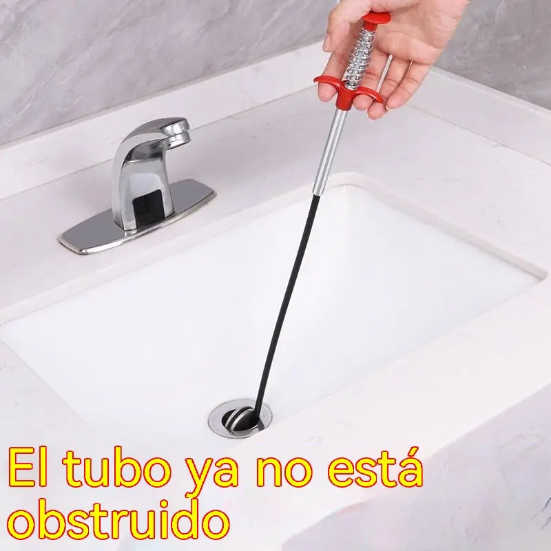 Desatascador doméstico de cuatro garras con sujeción automática.