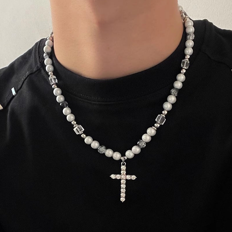 🔥🔥【Producto más vendido】Nuevo collar de cruz de perlas a la moda