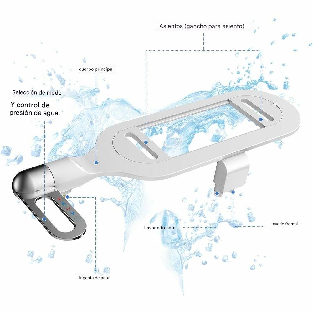 🚽💦【¡Adiós al papel higiénico para siempre! 🚽💦】Inodoro bidé sin electricidad y doble boquilla, lavamanos con bidé, bidé higiénico con autolimpieza.