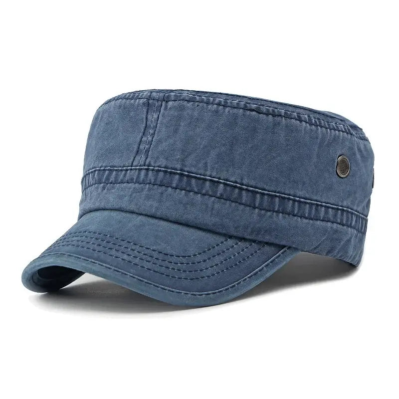 Gorra de cadete militar lavado, estilo vintage, para mujeres y hombres